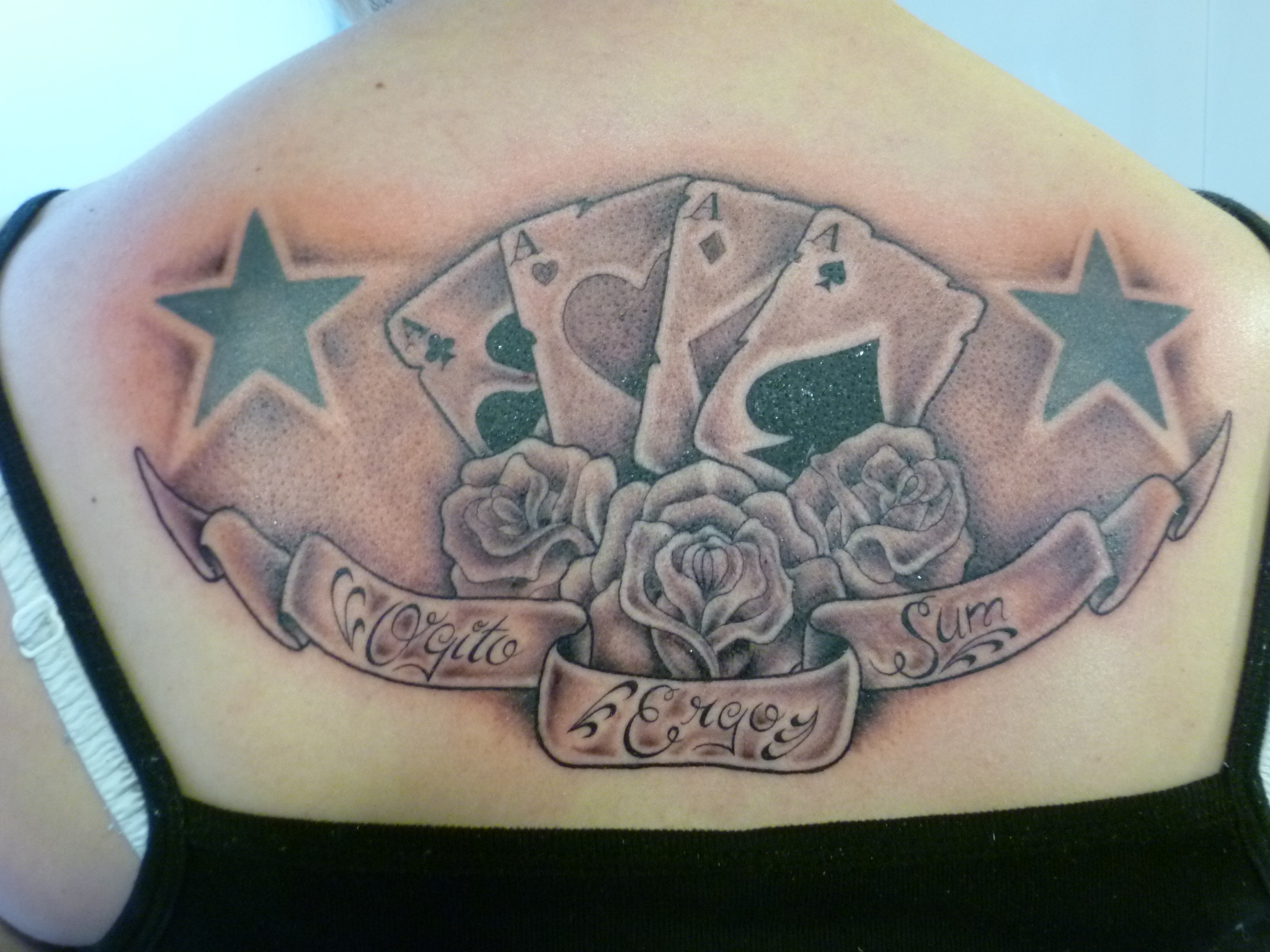 Old School Rose Tattoo with Banner